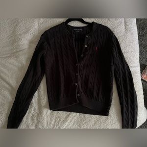 Ralph Lauren cable-knit cotton crewneck cardigan size medium